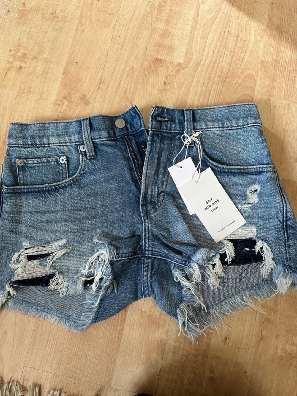 Lucky Brand Distressed Light Blue Denim Shorts